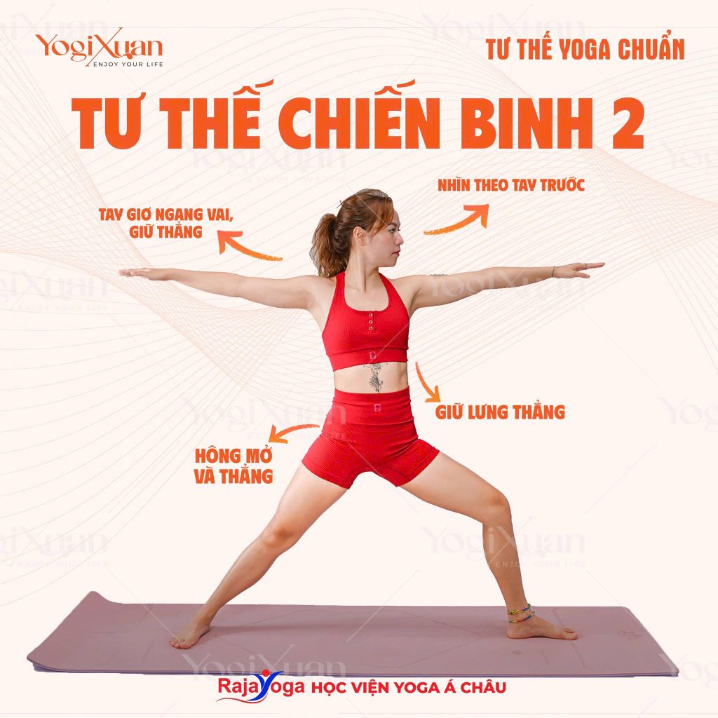 Tư thế chiến binh 2 thực hiện bởi cô Xuân